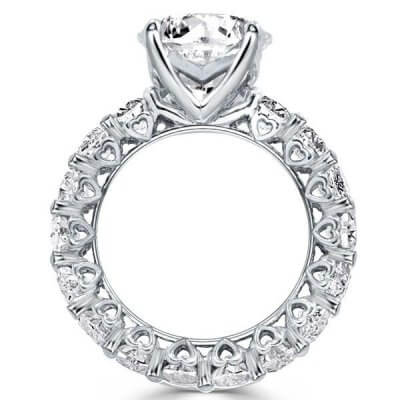 Eternity Heart Design Round Engagement Ring
