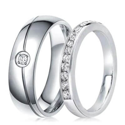 Half Eternity Channel & Pave Round Couple Rings