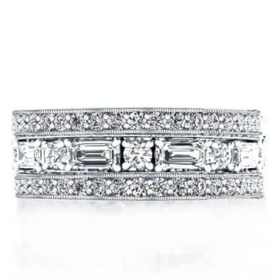 Classic Triple Row Eternity Stackable Band Set