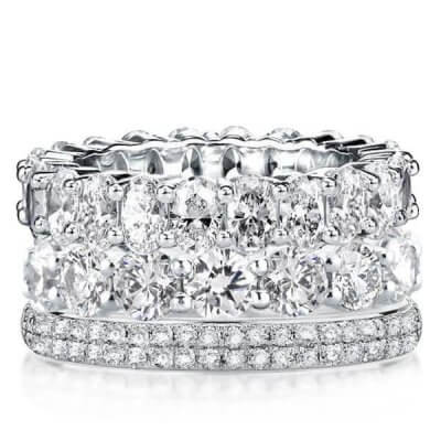 Eternity Triple Row Stackable Band Set (10.70  CT. TW.)