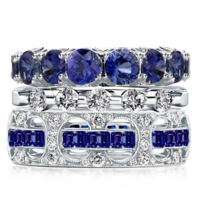 Rope Design Enternity Solitaire Stackable Band Set (8.93  CT. TW.)