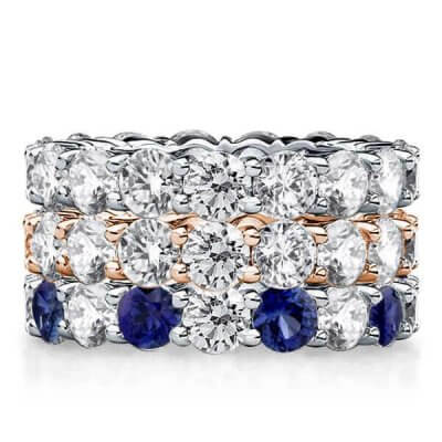 Eternity Wave Two Tone Stackable Band Set (4.32  CT. TW.)