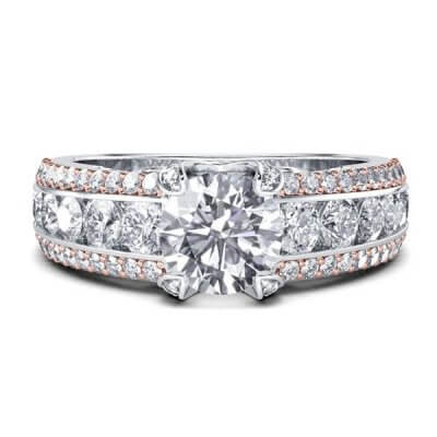 Italo V Design Two Tone Created White Sapphire Engagement Ring