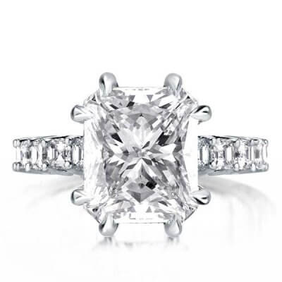 Double Prong Princess Cut Engagement Ring