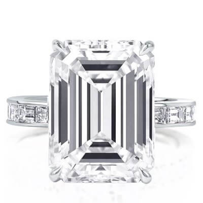 Design Emerald & Baguette Cut Simple Beautiful Engagement Ring