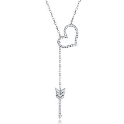 Beautiful Heart & Key Design Pendant Necklace