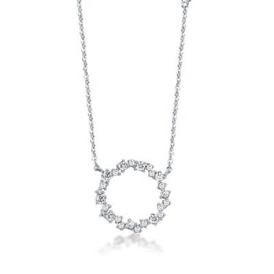 Simple Loop Design Round Cut Pendant Necklace For Women