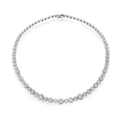 Classic Halo Round Cut Cool Necklace