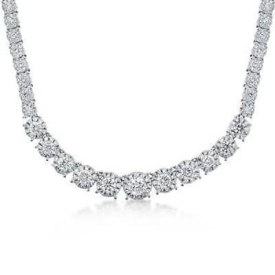 Fashion Halo Round Cut Necklace For Women