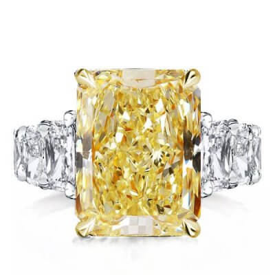 Yellow Radiant Eternity Two Tone Engagement Ring