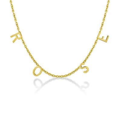 14k Gold Plated Multiple Letters Initial Necklace