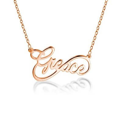 Rose Gold Personalized Name Infinity Necklace