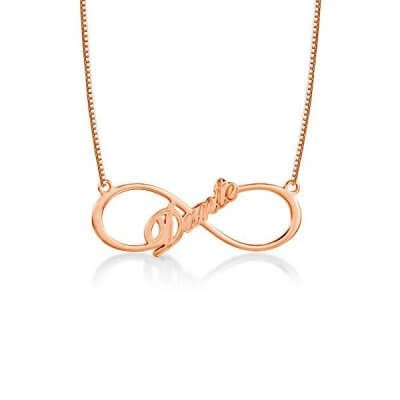 Rose Gold Name Infinity Necklace