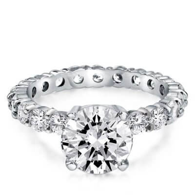 Italo Classic Eternity Created White Sapphire Engagement Ring