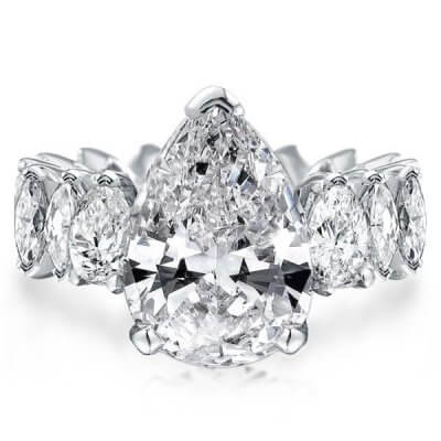 Classic Eternity Peg Head Pear & Marquise Cut Engagement Ring
