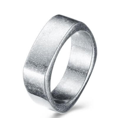 Vintage Simple Stainless Steel Unique Men's Wedding Band