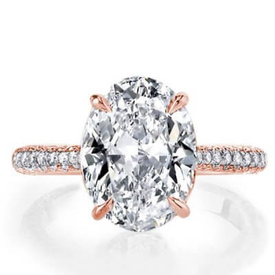 Italo Rose Gold Oval Created White Sapphire Engagement Ring