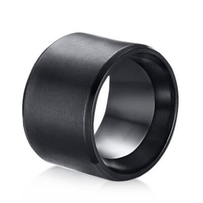 Classic Stainless Steel Black Men's Wedding Band