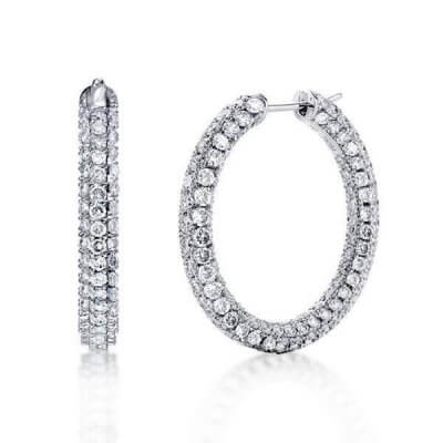 Round Cut Hoop Jewelry Earrings