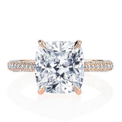 Italo Cushion Rose Gold Created White Sapphire Engagement Ring