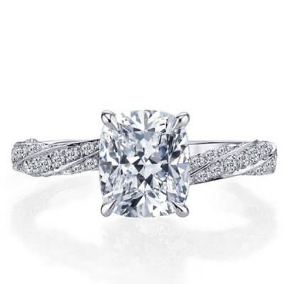Italo Twist Shank Created White Sapphire Engagement Ring