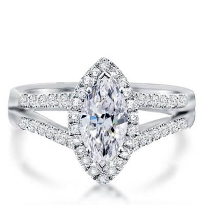 Split Shank Marquise Engagement Ring