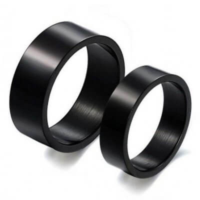 Italo Black Style Titanium Steel Couple Rings