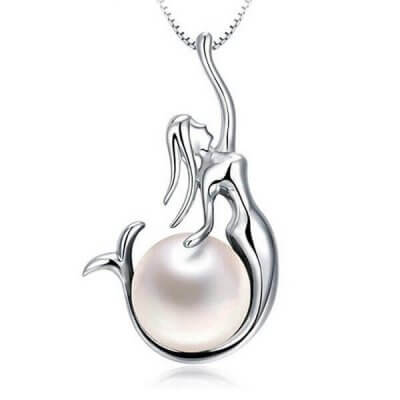 Italo Mermaid Pearl Pendant Necklace 