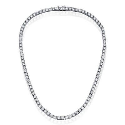 Italo Classic Created White Sapphire Tennis Necklace