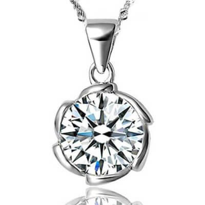 Love Bloom Design Created White Sapphire Pendant Necklace 