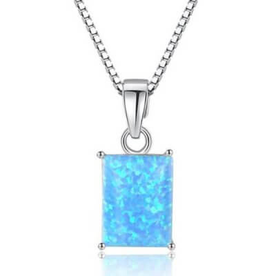 Classic Created Opal Pendant Necklace