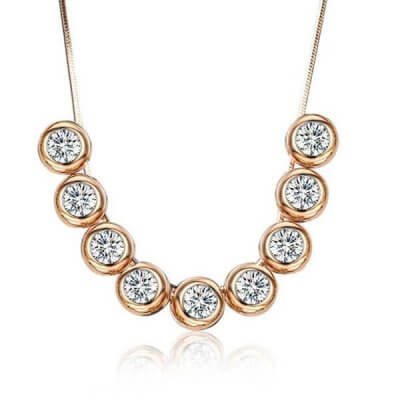 Bezel Design Created White Sapphire Necklace