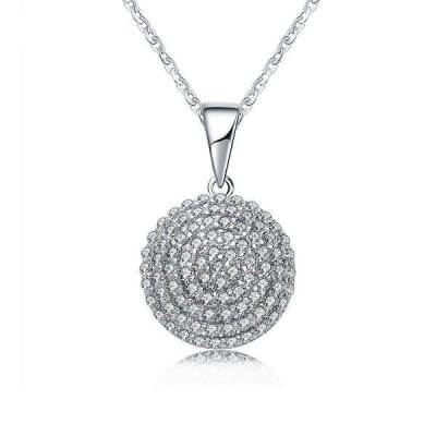 Italo Micro-pave Created White Sapphire Pendant Necklace 