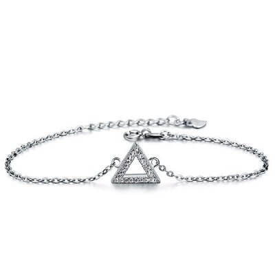 Italo Triangle Design Created White Sapphire Bracelet
