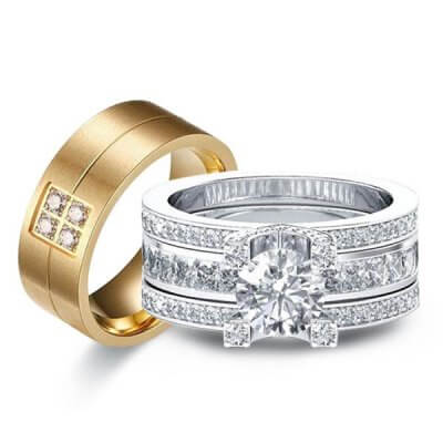 Cathedral Interchangeable Trio Matching Wedding Set