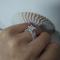 Milgrain Engagement Ring,Italo Vintage Milgrain Created White Sapphire Engagement Ring
