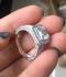 Halo Engagement Ring,Italo Halo Spilt-band White Sapphire Engagement Ring