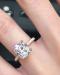 Rose Gold Engagement Ring,Italo Cushion Rose Gold Created White Sapphire Engagement Ring