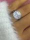 wedding rings sets,Italo Halo Cushion Created White Sapphire  3PC Wedding Set