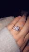Rose Gold Engagement Ring,Italo Rose Gold Cushion Created White Sapphire Engagement Ring