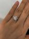Emerald Engagement Ring,Italo Three Stone Emerald Created White Sapphire Engagement Ring