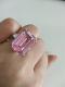 Best Engagement Rings Online Italo | Three Stone Emerald Created Pink Sapphire Engagement Ring