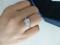 Italo Three Stone Cushion Created White Sapphire Engagement Ring