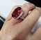 Duble Prong Greated Garnet Oval Cut Engagement Ring