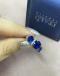 Three Stone Created Sapphire Engagement Ring