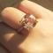 Rose Gold Engagement Ring,Rose Gold Double Hidden Halo Cushion Created Champagne Sapphire Engagement Ring